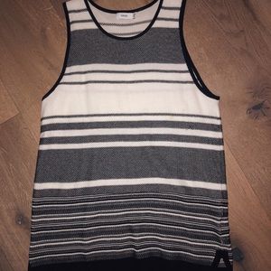 VINCE sleeveless top black and white